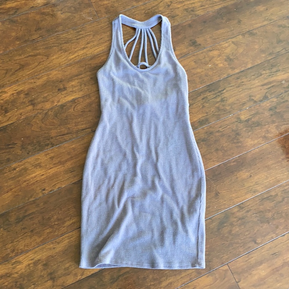 Mauve ribbed bodycon dress